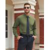 imageCOOFANDY Mens Stretch Dress Shirts Long Sleeve Button Down Shirt Regular Fit Formal Business ShirtsArmy Green