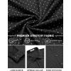 imageCOOFANDY Mens Stretch Dress Shirts Long Sleeve Button Down Shirt Regular Fit Formal Business ShirtsBlackpolka Dots