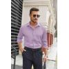 imageCOOFANDY Mens Stretch Dress Shirts Long Sleeve Button Down Shirt Regular Fit Formal Business ShirtsLavender