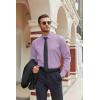 imageCOOFANDY Mens Stretch Dress Shirts Long Sleeve Button Down Shirt Regular Fit Formal Business ShirtsLavender