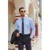 imageCOOFANDY Mens Stretch Dress Shirts Long Sleeve Button Down Shirt Regular Fit Formal Business ShirtsLight Blue