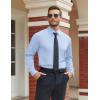 imageCOOFANDY Mens Stretch Dress Shirts Long Sleeve Button Down Shirt Regular Fit Formal Business ShirtsLight Blue