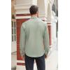 imageCOOFANDY Mens Stretch Dress Shirts Long Sleeve Button Down Shirt Regular Fit Formal Business ShirtsLight Green