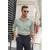 imageCOOFANDY Mens Stretch Dress Shirts Long Sleeve Button Down Shirt Regular Fit Formal Business ShirtsLight Green
