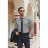 imageCOOFANDY Mens Stretch Dress Shirts Long Sleeve Button Down Shirt Regular Fit Formal Business ShirtsLight Grey