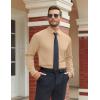 imageCOOFANDY Mens Stretch Dress Shirts Long Sleeve Button Down Shirt Regular Fit Formal Business ShirtsLight Khaki