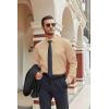 imageCOOFANDY Mens Stretch Dress Shirts Long Sleeve Button Down Shirt Regular Fit Formal Business ShirtsLight Khaki