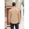 imageCOOFANDY Mens Stretch Dress Shirts Long Sleeve Button Down Shirt Regular Fit Formal Business ShirtsLight Khaki