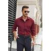 imageCOOFANDY Mens Stretch Dress Shirts Long Sleeve Button Down Shirt Regular Fit Formal Business ShirtsMaroon