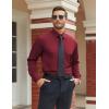 imageCOOFANDY Mens Stretch Dress Shirts Long Sleeve Button Down Shirt Regular Fit Formal Business ShirtsMaroon