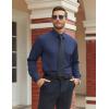 imageCOOFANDY Mens Stretch Dress Shirts Long Sleeve Button Down Shirt Regular Fit Formal Business ShirtsMidnight Blue