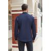 imageCOOFANDY Mens Stretch Dress Shirts Long Sleeve Button Down Shirt Regular Fit Formal Business ShirtsMidnight Blue