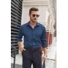 imageCOOFANDY Mens Stretch Dress Shirts Long Sleeve Button Down Shirt Regular Fit Formal Business ShirtsNavy