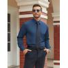 imageCOOFANDY Mens Stretch Dress Shirts Long Sleeve Button Down Shirt Regular Fit Formal Business ShirtsNavy