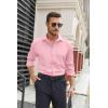 imageCOOFANDY Mens Stretch Dress Shirts Long Sleeve Button Down Shirt Regular Fit Formal Business ShirtsPink