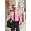 imageCOOFANDY Mens Stretch Dress Shirts Long Sleeve Button Down Shirt Regular Fit Formal Business ShirtsPink