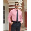 imageCOOFANDY Mens Stretch Dress Shirts Long Sleeve Button Down Shirt Regular Fit Formal Business ShirtsPink