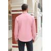 imageCOOFANDY Mens Stretch Dress Shirts Long Sleeve Button Down Shirt Regular Fit Formal Business ShirtsPink