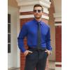 imageCOOFANDY Mens Stretch Dress Shirts Long Sleeve Button Down Shirt Regular Fit Formal Business ShirtsRoyal Azure Blue