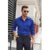 imageCOOFANDY Mens Stretch Dress Shirts Long Sleeve Button Down Shirt Regular Fit Formal Business ShirtsRoyal Azure Blue