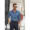 imageCOOFANDY Mens Stretch Dress Shirts Long Sleeve Button Down Shirt Regular Fit Formal Business ShirtsSteel Blue