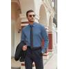 imageCOOFANDY Mens Stretch Dress Shirts Long Sleeve Button Down Shirt Regular Fit Formal Business ShirtsSteel Blue
