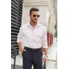 imageCOOFANDY Mens Stretch Dress Shirts Long Sleeve Button Down Shirt Regular Fit Formal Business ShirtsWhitegeometric Patterns