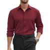 imageCOOFANDY Mens Stretch Dress Shirts Long Sleeve Button Down Shirt Regular Fit Formal Business ShirtsMaroon