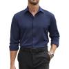 imageCOOFANDY Mens Stretch Dress Shirts Long Sleeve Button Down Shirt Regular Fit Formal Business ShirtsMidnight Blue