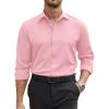 imageCOOFANDY Mens Stretch Dress Shirts Long Sleeve Button Down Shirt Regular Fit Formal Business ShirtsPink