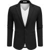 imageCOOFANDY Mens Casual Knit Blazer Two Button Lightweight Sport Coats Suit JacketBlack