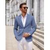 imageCOOFANDY Mens Casual Knit Blazer Two Button Lightweight Sport Coats Suit JacketBlue