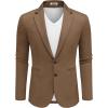 imageCOOFANDY Mens Casual Knit Blazer Two Button Lightweight Sport Coats Suit JacketBrown