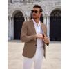 imageCOOFANDY Mens Casual Knit Blazer Two Button Lightweight Sport Coats Suit JacketCoffee