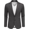 imageCOOFANDY Mens Casual Knit Blazer Two Button Lightweight Sport Coats Suit JacketDark Grey