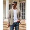 imageCOOFANDY Mens Casual Knit Blazer Two Button Lightweight Sport Coats Suit JacketKhaki Grey