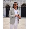 imageCOOFANDY Mens Casual Knit Blazer Two Button Lightweight Sport Coats Suit JacketLight Grey