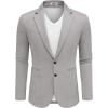 imageCOOFANDY Mens Casual Knit Blazer Two Button Lightweight Sport Coats Suit JacketLight Grey