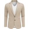 imageCOOFANDY Mens Casual Knit Blazer Two Button Lightweight Sport Coats Suit JacketLight Khaki