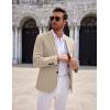 imageCOOFANDY Mens Casual Knit Blazer Two Button Lightweight Sport Coats Suit JacketLight Khaki
