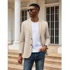 imageCOOFANDY Mens Casual Knit Blazer Two Button Lightweight Sport Coats Suit JacketLight Khaki