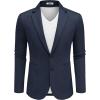 imageCOOFANDY Mens Casual Knit Blazer Two Button Lightweight Sport Coats Suit JacketNavy Blue