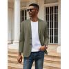 imageCOOFANDY Mens Casual Knit Blazer Two Button Lightweight Sport Coats Suit JacketOlive Green