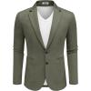 imageCOOFANDY Mens Casual Knit Blazer Two Button Lightweight Sport Coats Suit JacketOlive Green