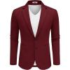 imageCOOFANDY Mens Casual Knit Blazer Two Button Lightweight Sport Coats Suit JacketWine Red