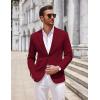 imageCOOFANDY Mens Casual Knit Blazer Two Button Lightweight Sport Coats Suit JacketWine Red