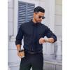 imageCOOFANDY Mens Dress Shirt Long Sleeve Wrinkle Free Formal Shirts Business Casual Button Down ShirtsDark Blue