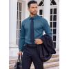 imageCOOFANDY Mens Dress Shirt Long Sleeve Wrinkle Free Formal Shirts Business Casual Button Down ShirtsGrey Blue