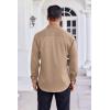 imageCOOFANDY Mens Dress Shirt Long Sleeve Wrinkle Free Formal Shirts Business Casual Button Down ShirtsKhaki