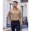 imageCOOFANDY Mens Dress Shirt Long Sleeve Wrinkle Free Formal Shirts Business Casual Button Down ShirtsKhaki